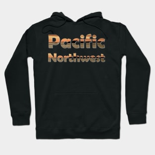 Pacific Northwest Text Filled with San Juan Islands Sunset Hoodie